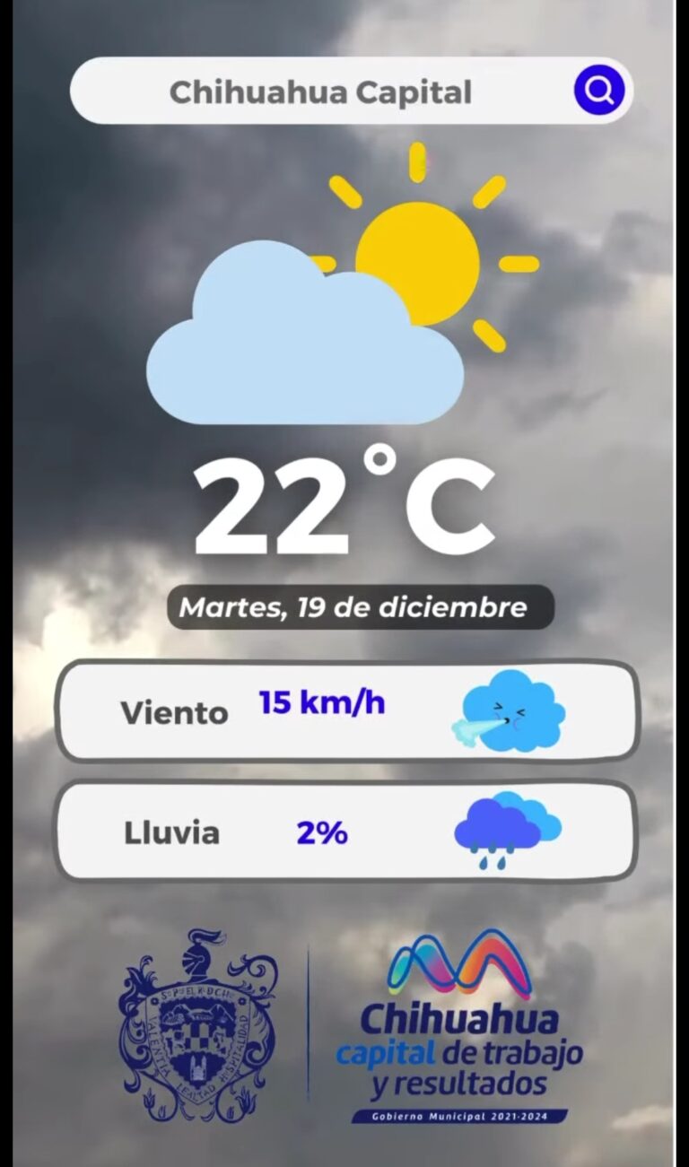 La capital tendrá máxima de 22°C