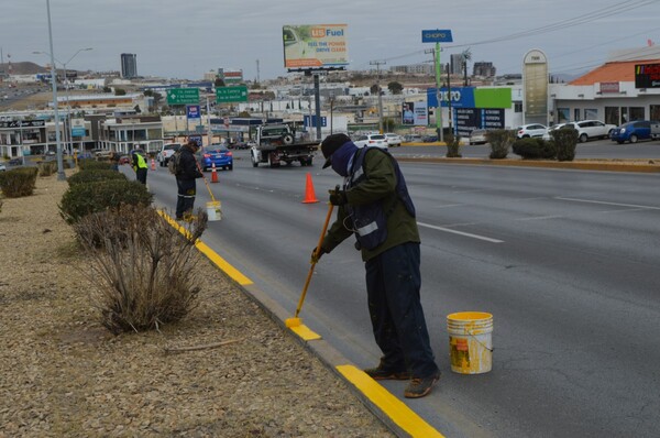 Municipio atiende con 7 mil metros de pintura para señalamiento vial
