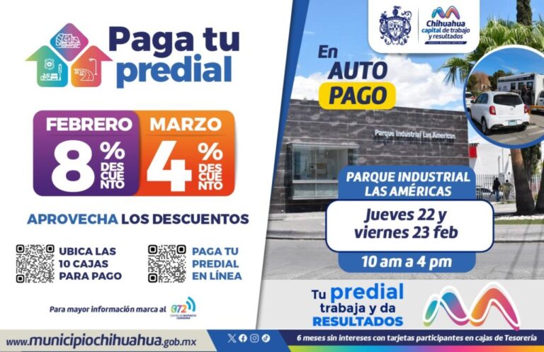 Puedes pagar tu predial en plaza sendero este fin de semana