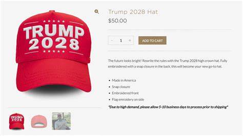 Gorras en apoyo a Trump por 50 dólares