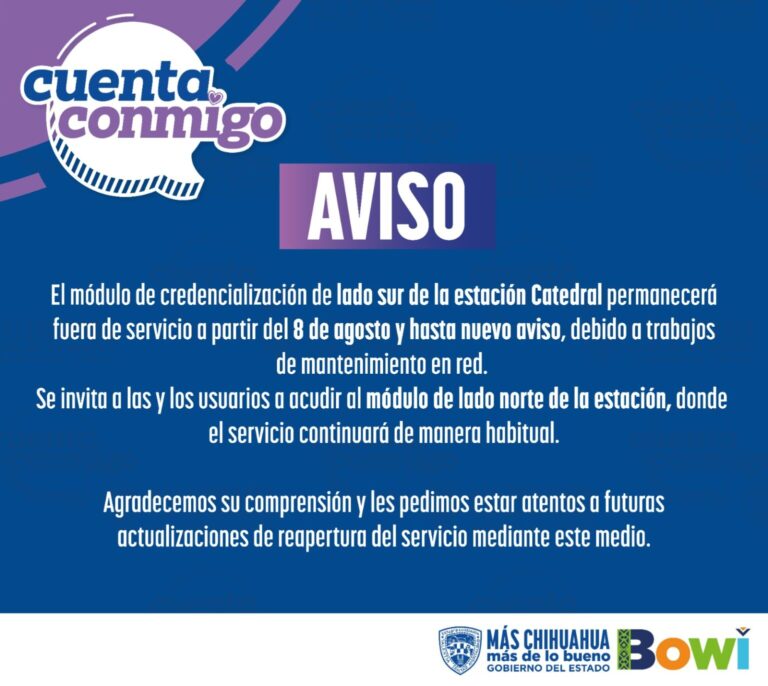 Cierran modulo de credencialización de bowi en Catedral