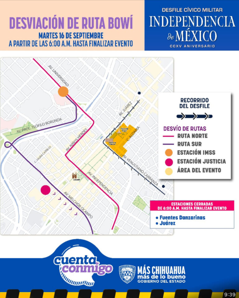 Desvío en ruta del Bowí