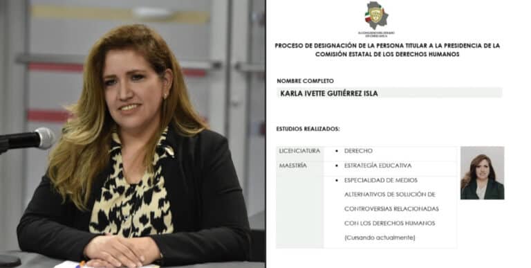 Registro de Karla Gutiérrez en CEDH