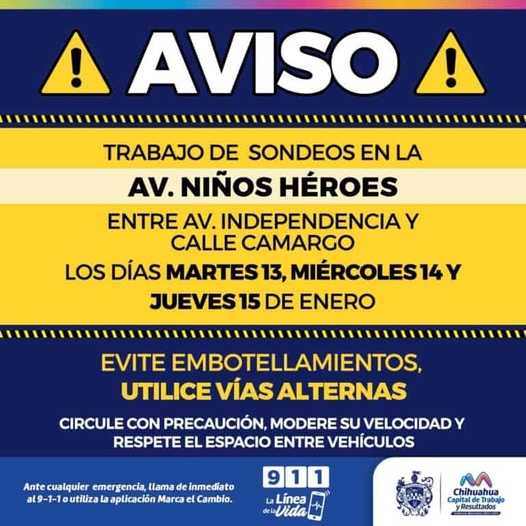 Sondeo en avenida Niños Héroes