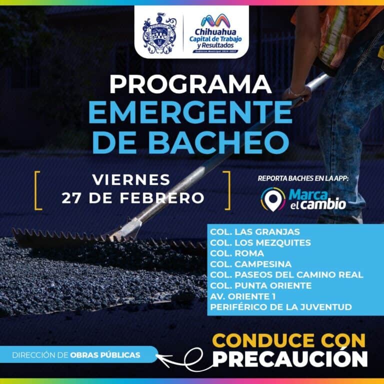 Municipio bachea ocho zonas este viernes