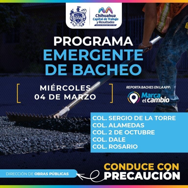 Municipio atenderá cinco zonas con bacheo