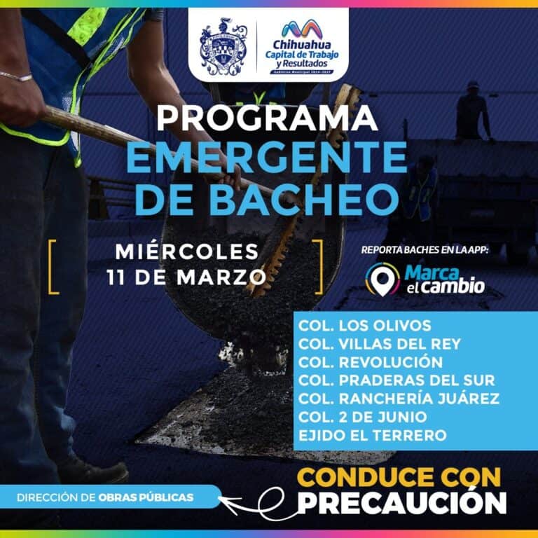 Municipio bacheará siete zonas