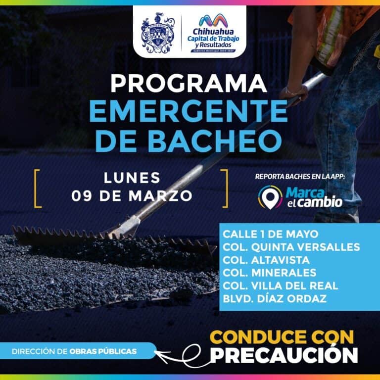 Municipio inicia bacheo en colonias