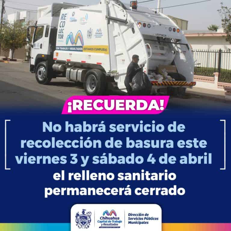 Suspenden recolección de basura este fin