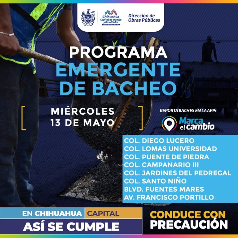 Bachearán ocho zonas de la ciudad este miércoles