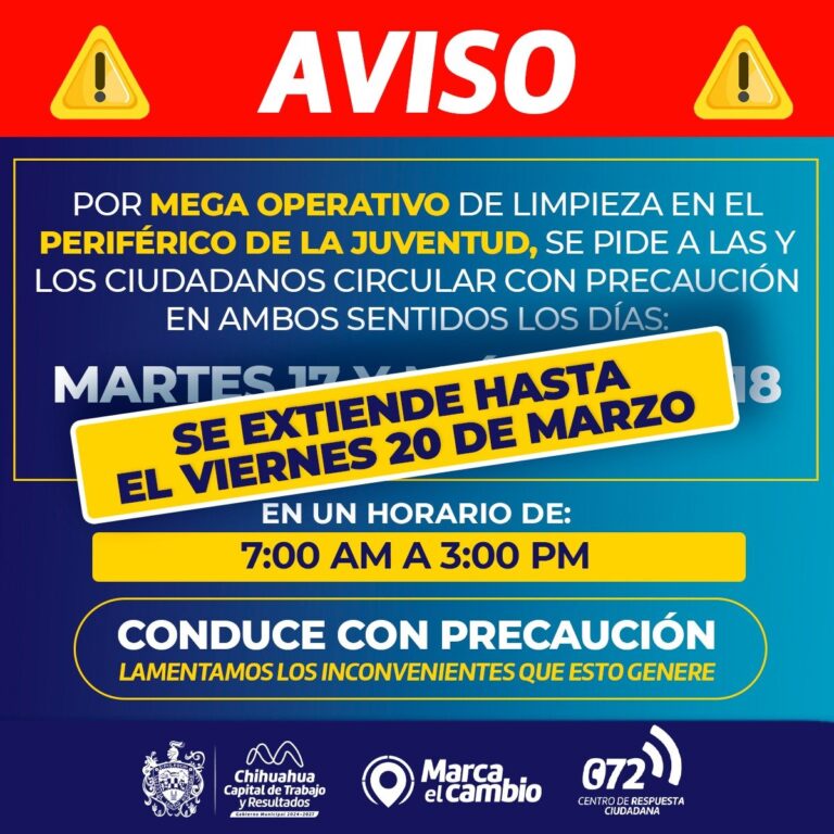 Extienden operativo de limpieza en Periférico
