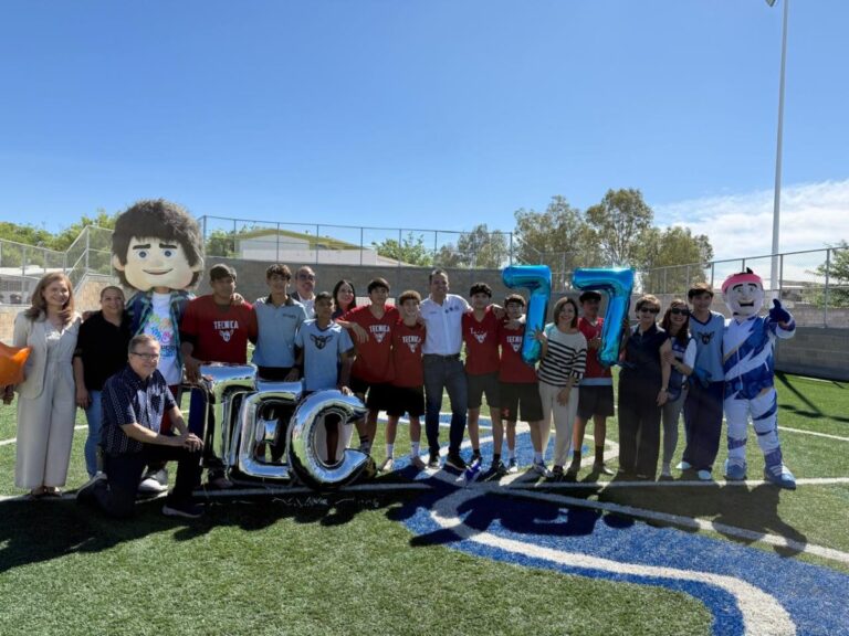 Entregan nueva cancha en Secundaria 77