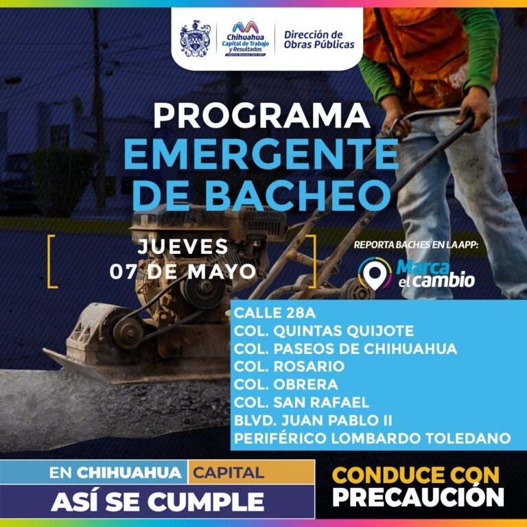 Municipio realizará bacheo en ocho zonas