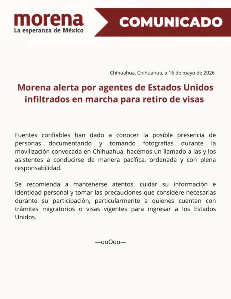 Morena advierte presencia de agentes extranjeros