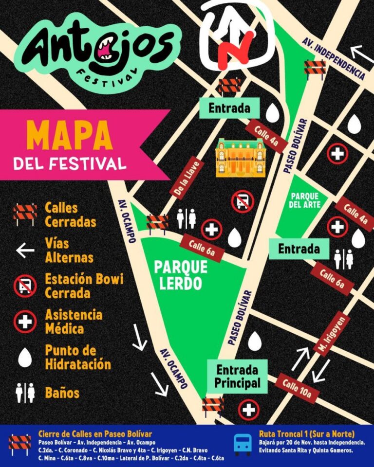 Vías alternas por festival Antojos 2026