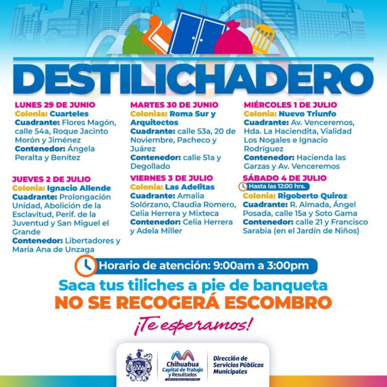 Visitará Destilichadero siete colonias