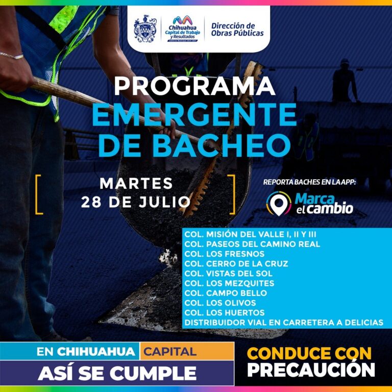 Bacheo llegará a colonias del sur hoy