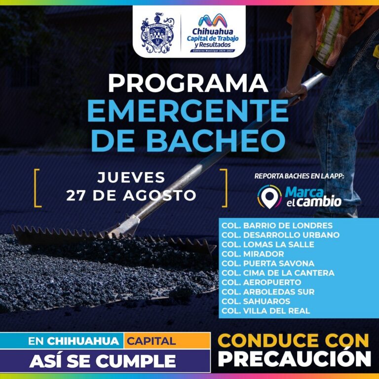 Bachearán diez zonas del municipio hoy