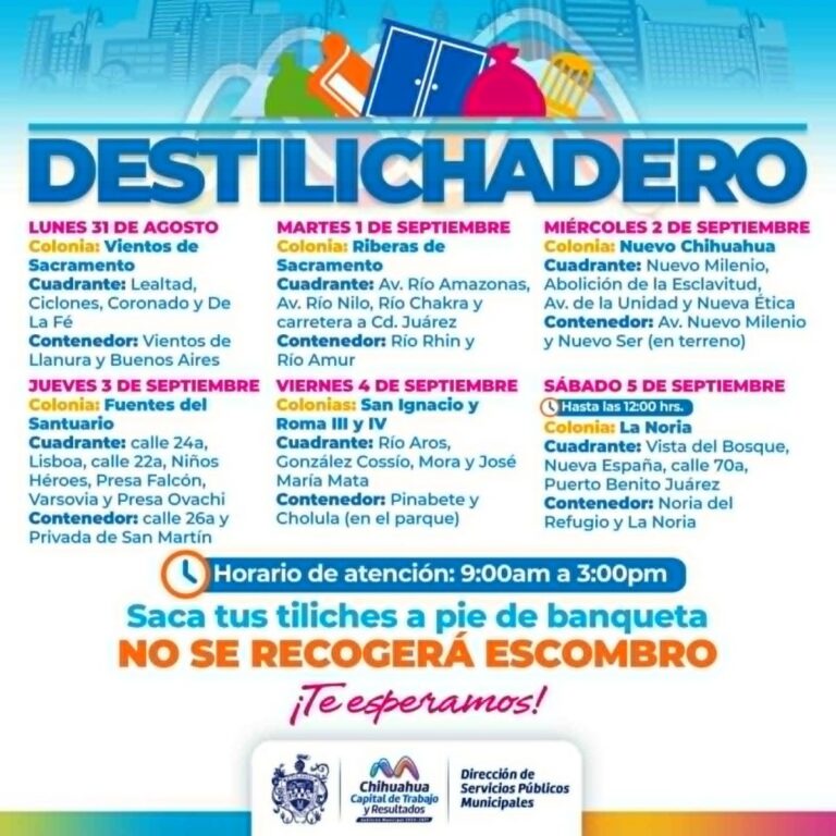 Destilichadero llegará a ocho colonias esta semana