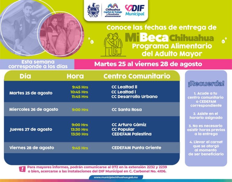 DIF anuncia calendario de becas PAAM