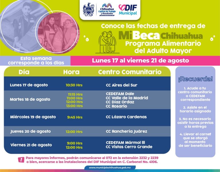 DIF entregará PAAM del 17 al 21