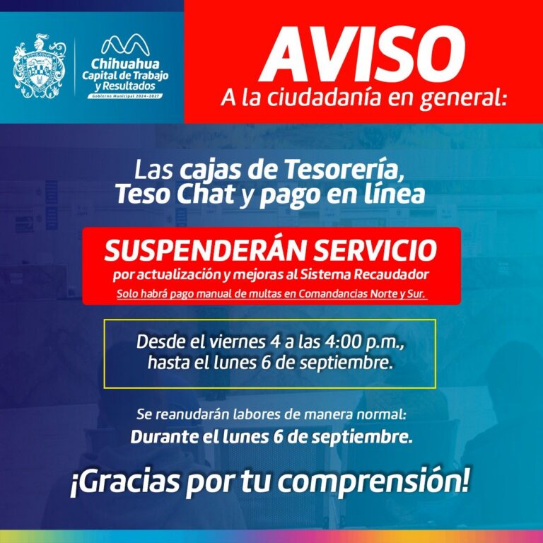 Suspenderán cajas de Tesorería por mejoras